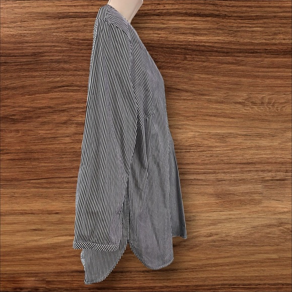 Talbots Women Pt Large Popover Blouse Tunic Cotton Classic Stripe Nautical (516) - Picture 4 of 13